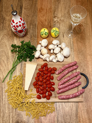 Authentic Italian Recipe - Pasta with Mushrooms and sausage