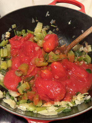 Caponata sicilienne étape 3 : blanchir le céleri