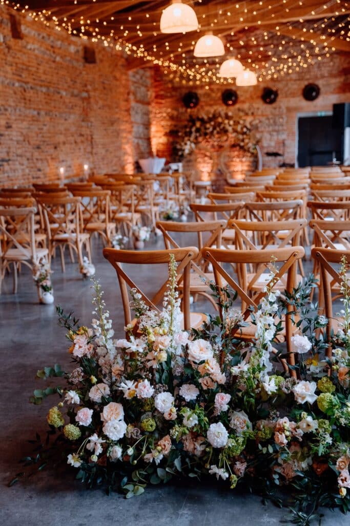 Decorazione floreale naturale per un matrimonio italiano