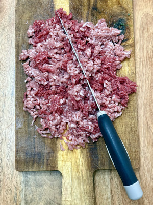 Chopped beef and pork for ragù Bolognese