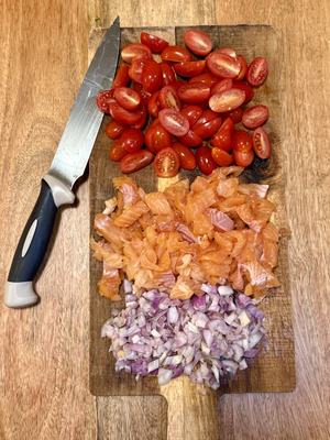 Italian Recipe - Salmon and Vodka Pasta Step 1