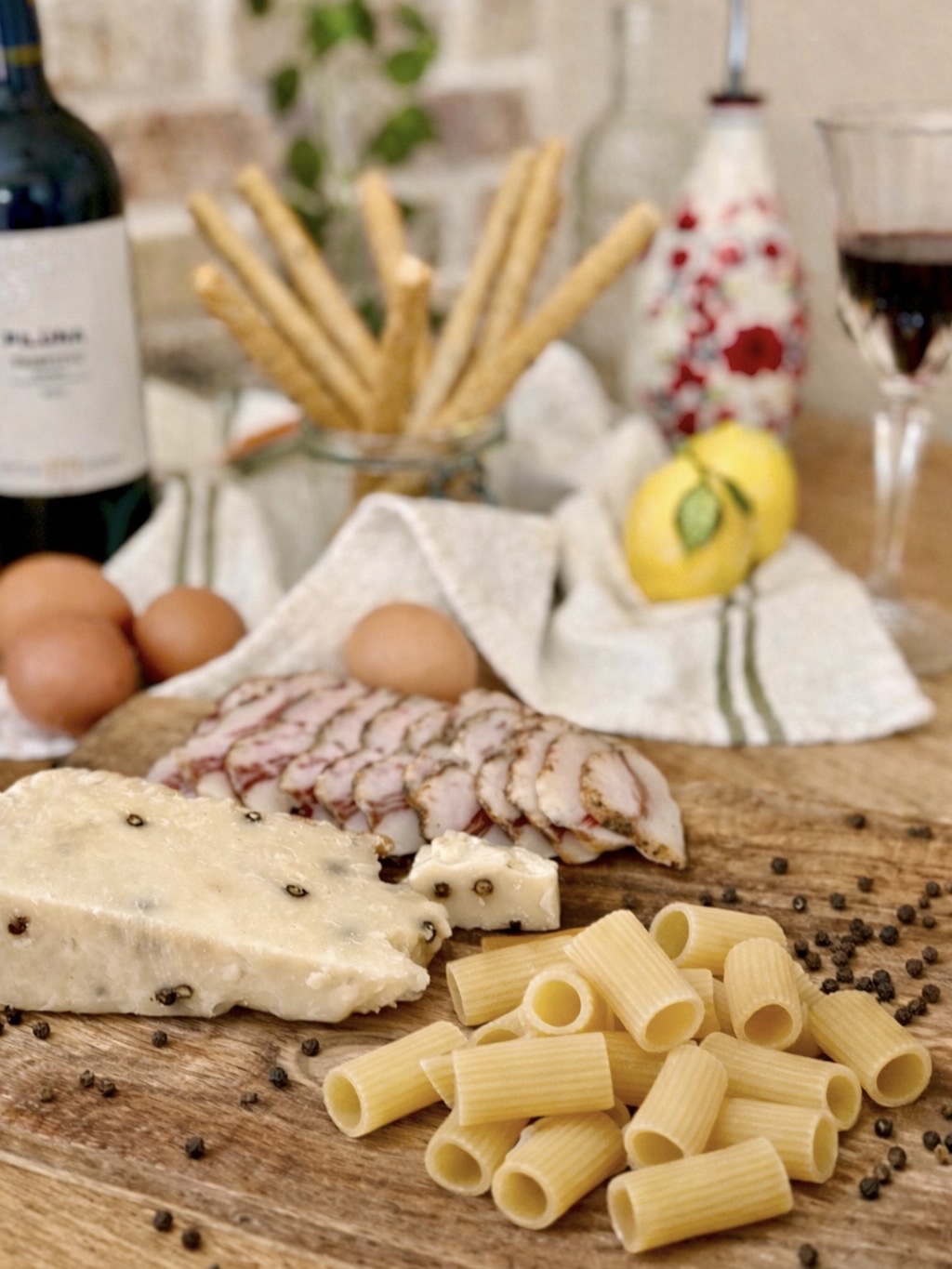 Rigatoni carbonara romana