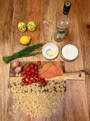 Recette italienne facile des pâtes au saumon et vodka