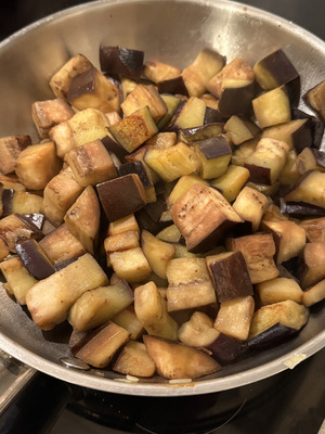 Sicilian caponata step 1: preparing the eggplants