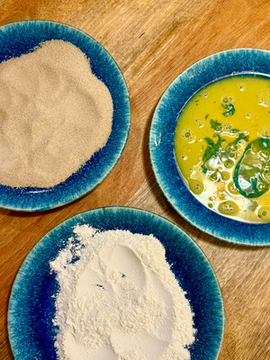 Traditional Italian Veal Milanese recipe step 4: preparing the breading