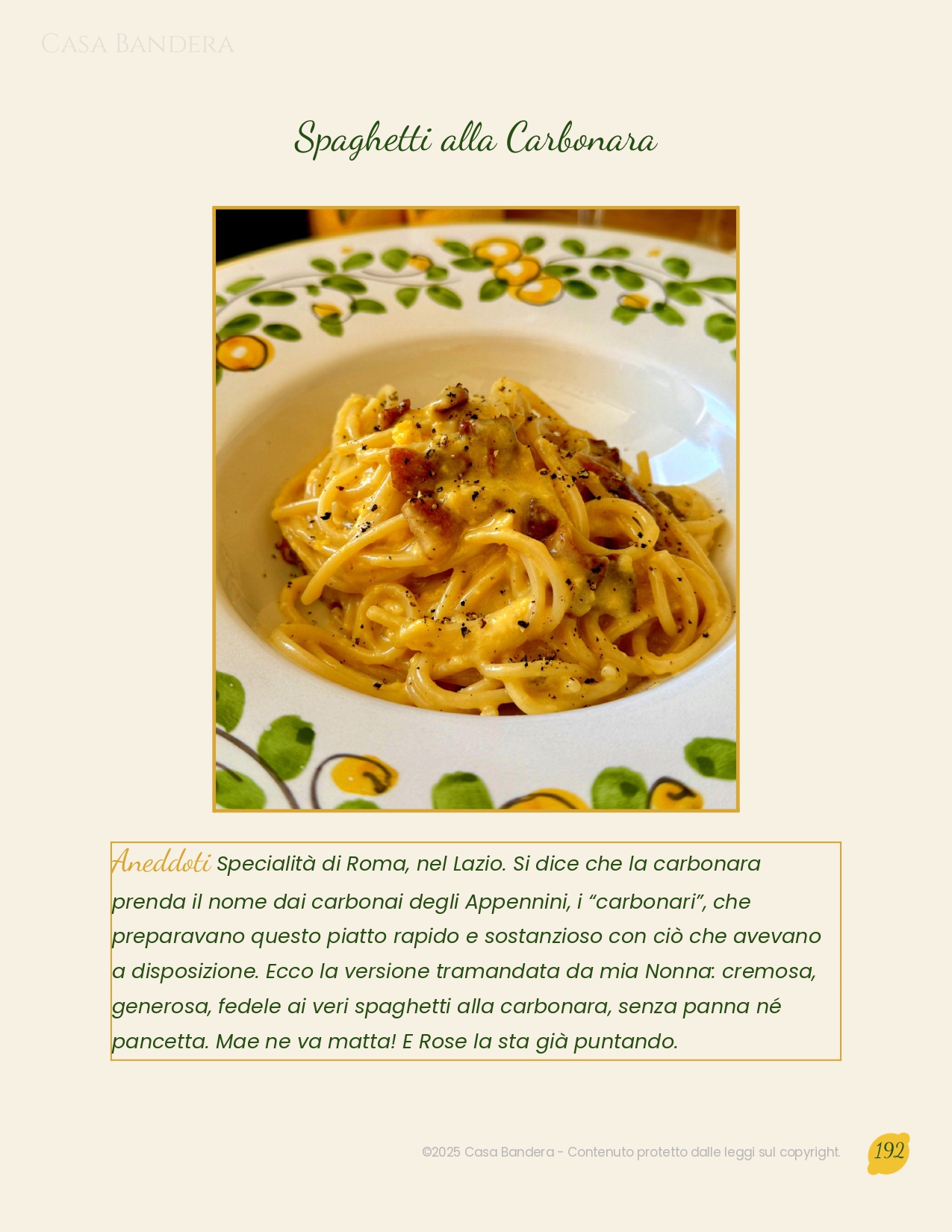 Estratto Libro di Ricette di Cucina Italiana