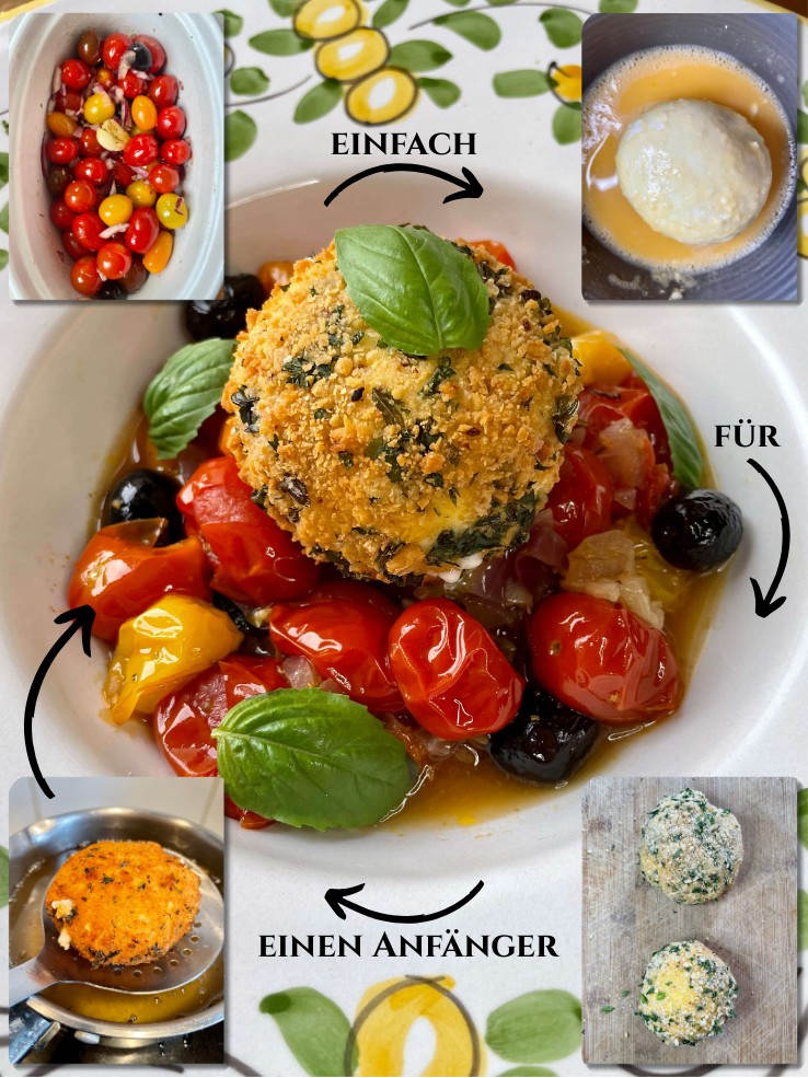 Rezept italienische Küche Burrata paniert