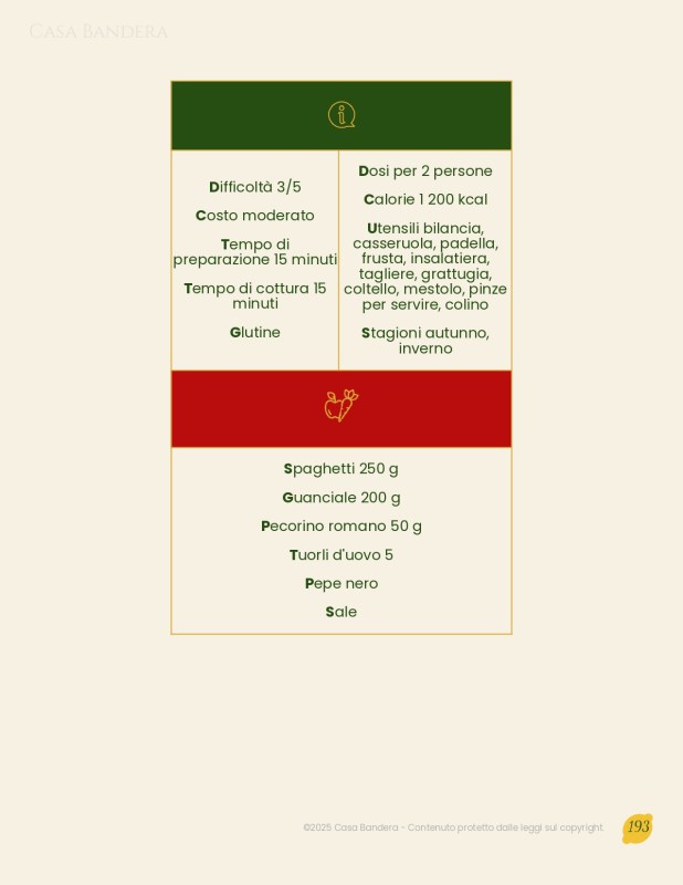 Ricettario di cucina italiana: estratto 2