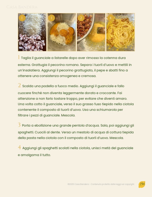 Ricettario di cucina italiana: estratto 3