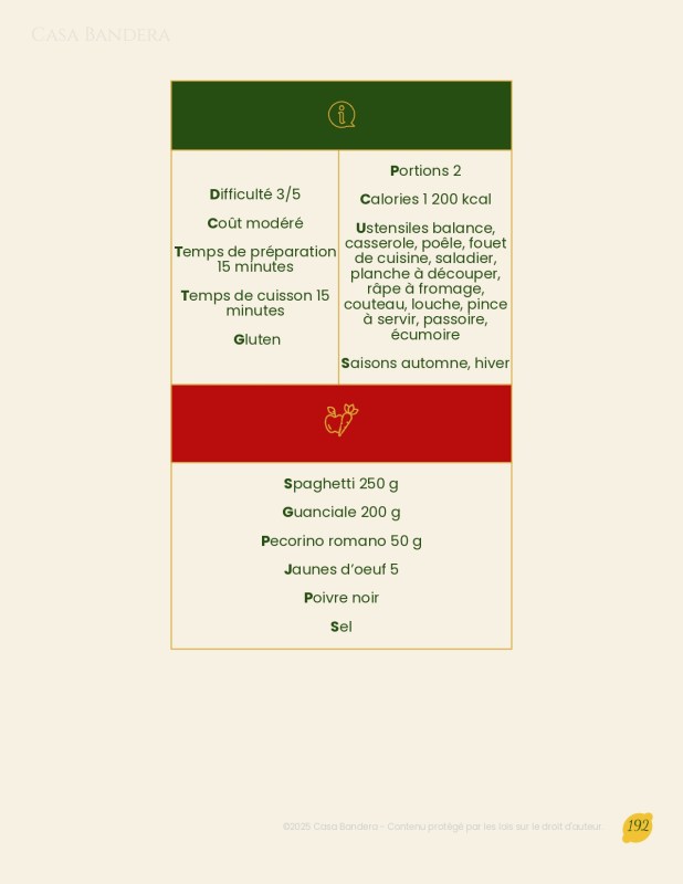 Extrait du livre de cuisine italienne de Casa Bandera 2