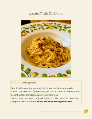 Auszug aus dem Carbonara-Rezept - Seite 1