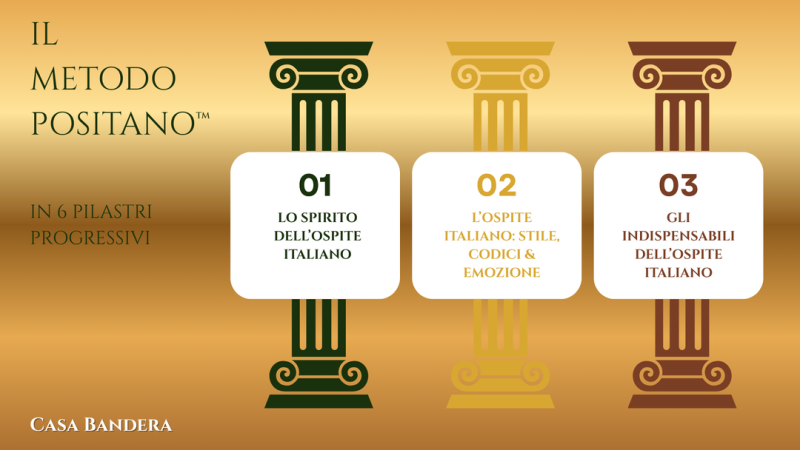 Corso video e pilastri: arte ospitalità Italia